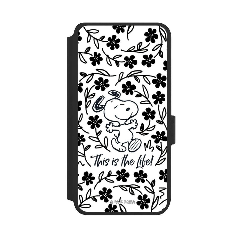 Galaxy S25 NIVOflip Snoopy This Is The Life Noir & Blanc
