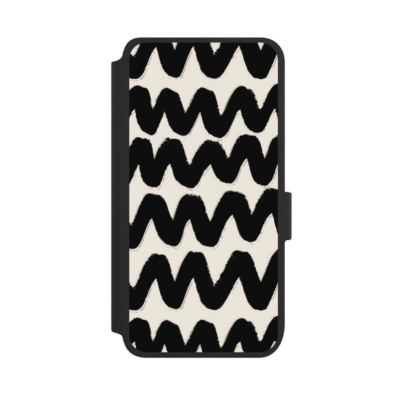 Galaxy S25 NIVOflip Vagues Noires Pattern