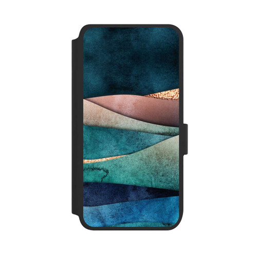 Samsung Galaxy S25 NIVOflip Blau-Goldene Wellen