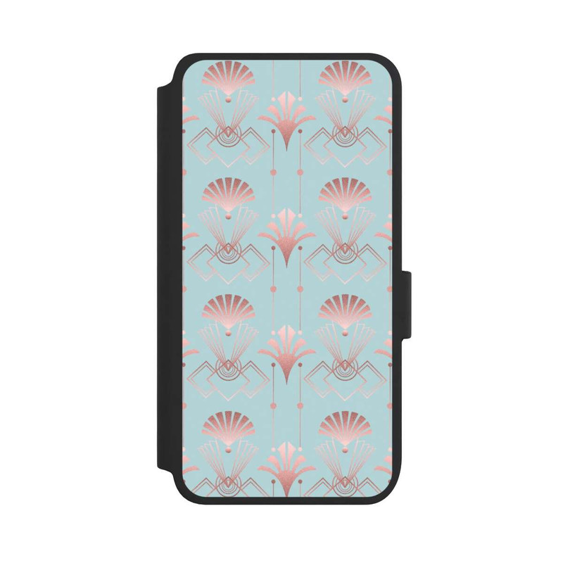Galaxy S25 NIVOflip Art Deco Rose Gold Elegance Blue