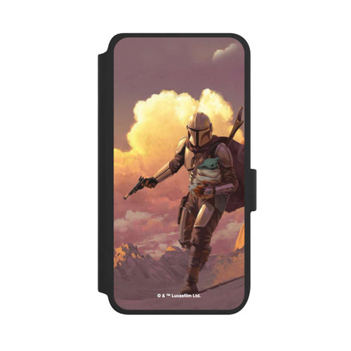 Samsung Galaxy S25 NIVOflip Les nuages ​​du coucher du soleil Mandalorien et Grogu