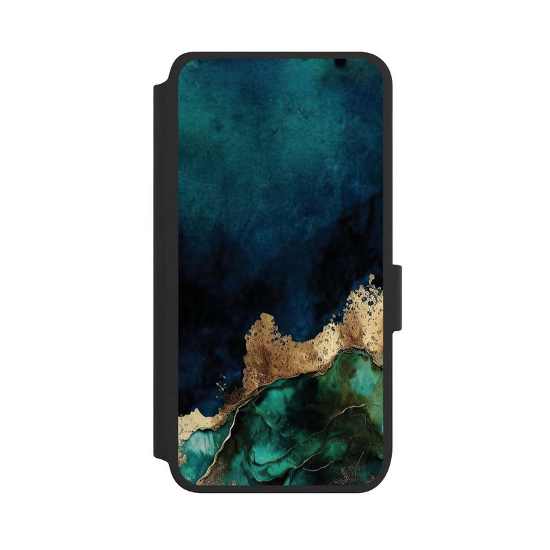 Galaxy S25 NIVOflip Petrolblau mit Gold