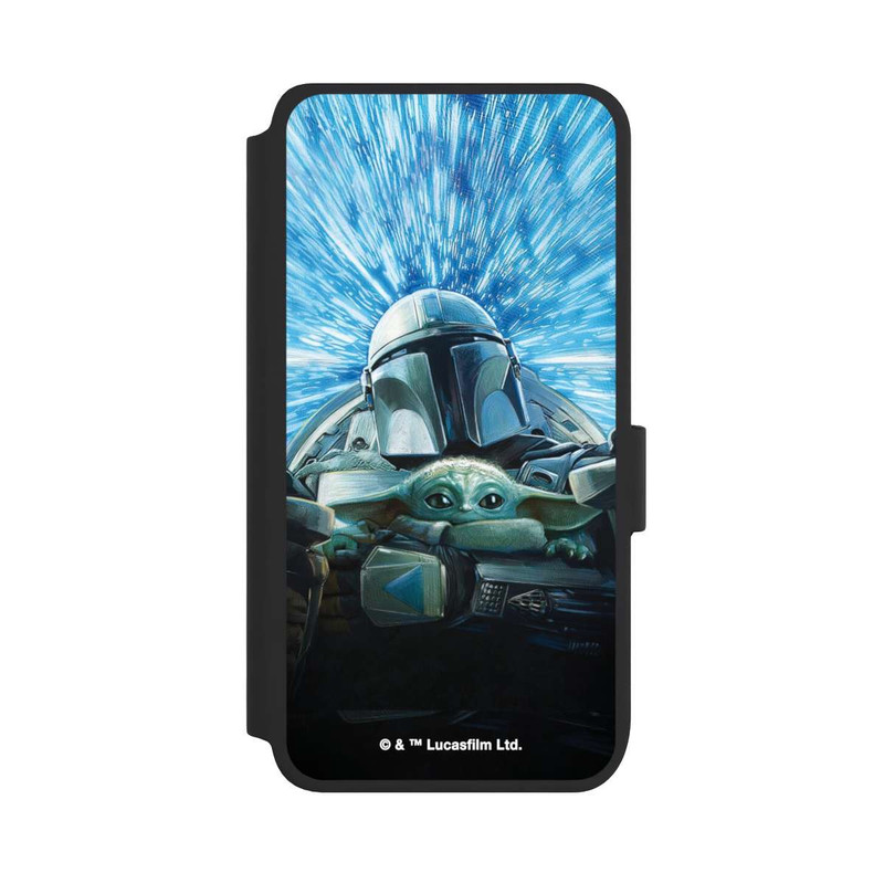 Galaxy S25 NIVOflip Grogu et Mando Flying Blue
