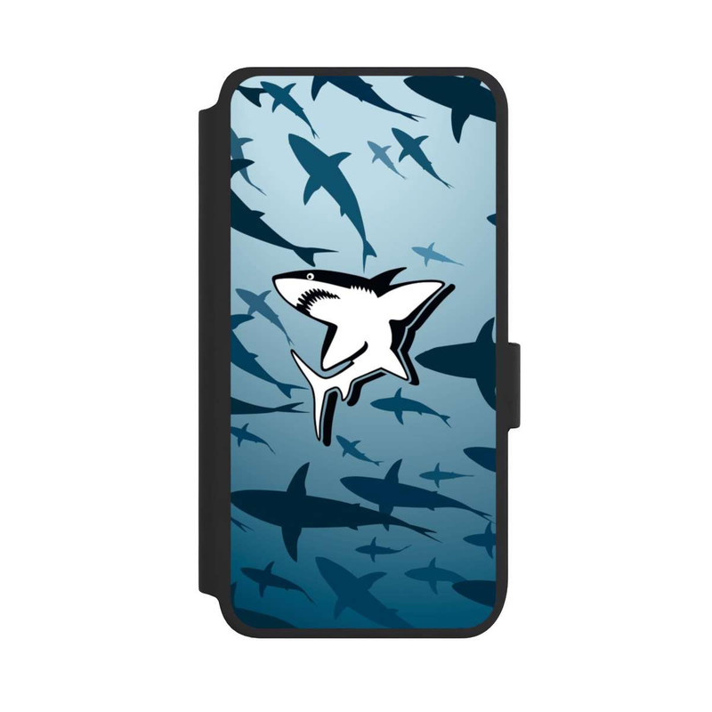 Galaxy S25 NIVOflip Haie Muster Blau