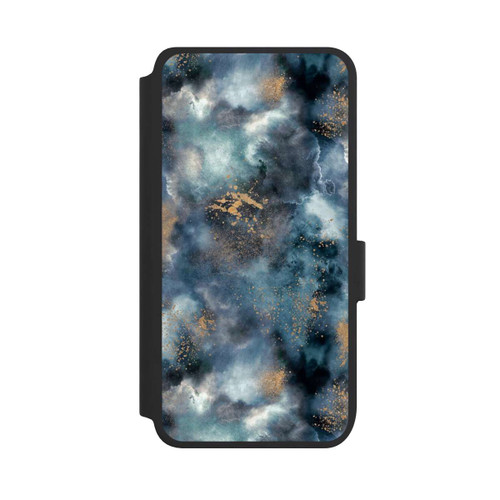 Samsung Galaxy S25 NIVOflip Smoky Marble Watercolor Navy