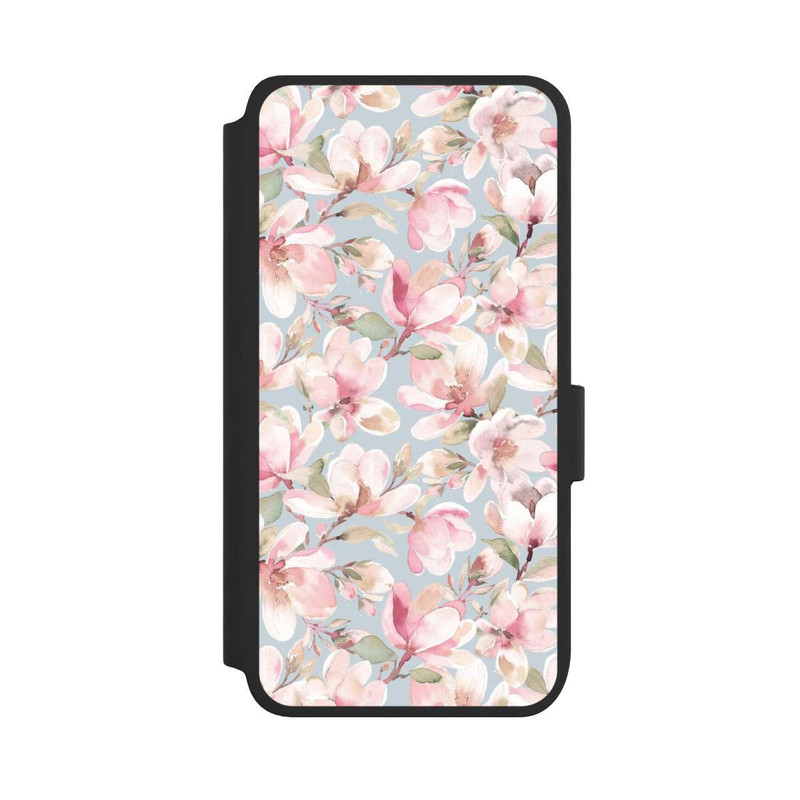 Galaxy S25 NIVOflip Fleurs de magnolia rose pastel