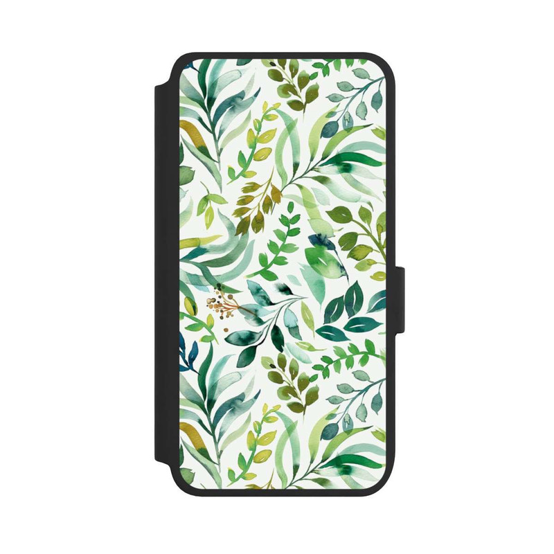 Galaxy S25 NIVOflip Aquarelle Palmes Feuilles Botanique Vert