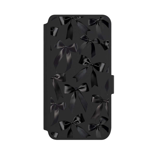 Samsung Galaxy S25 NIVOflip Schwarze Satinschleifen