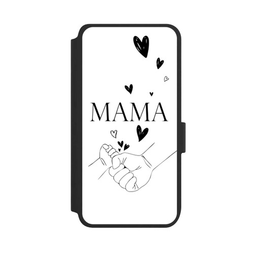 Samsung Galaxy S25 NIVOflip Muttertag Line Art Hände Schwarz Weiß