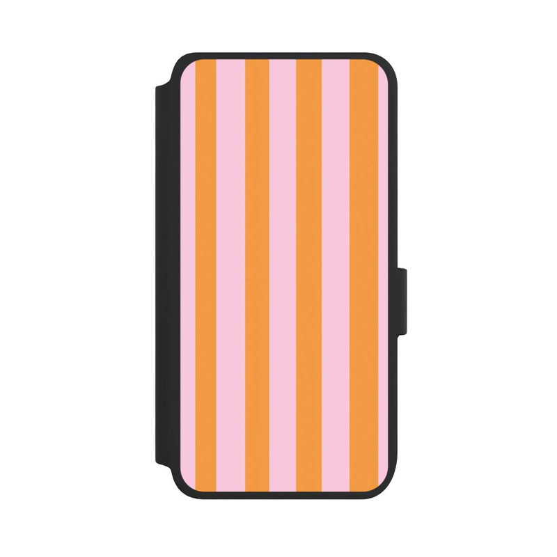 Galaxy S25 NIVOflip Orange And Pink Stripes