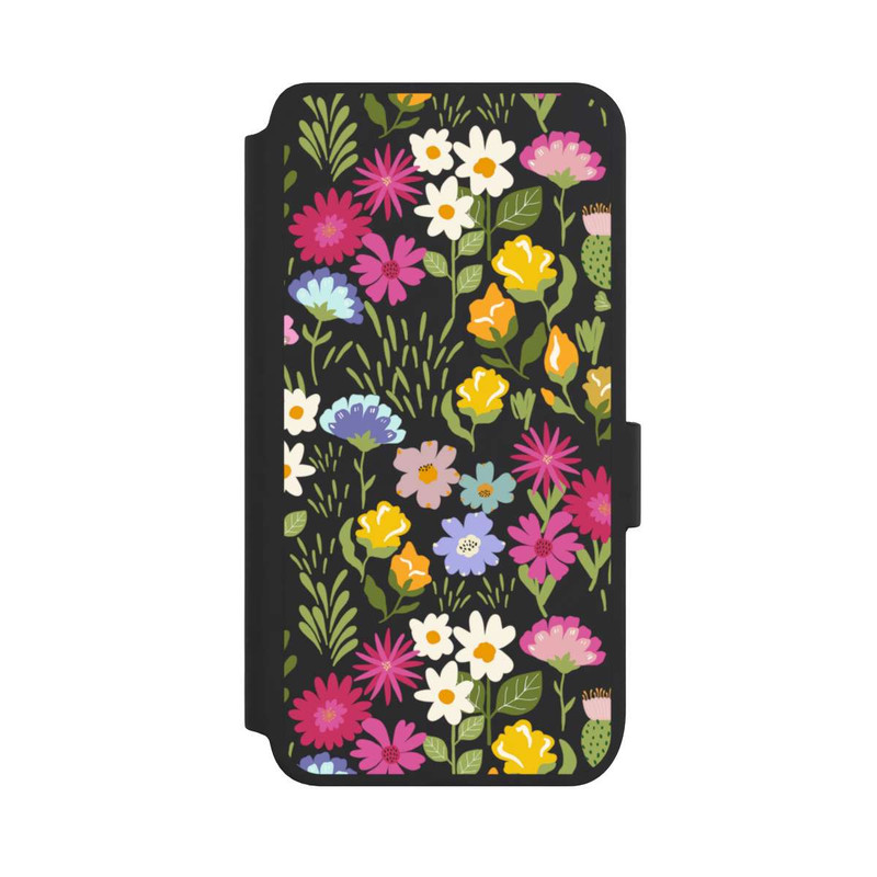 Galaxy S25 NIVOflip Bunte Sommerblumen Transparent