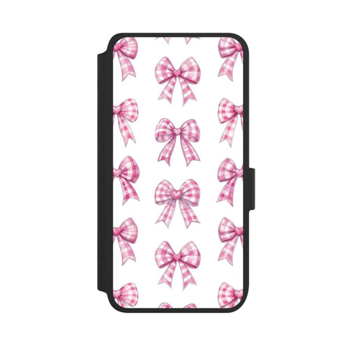 Samsung Galaxy S25 NIVOflip Pink Gingham Hearts and Bows