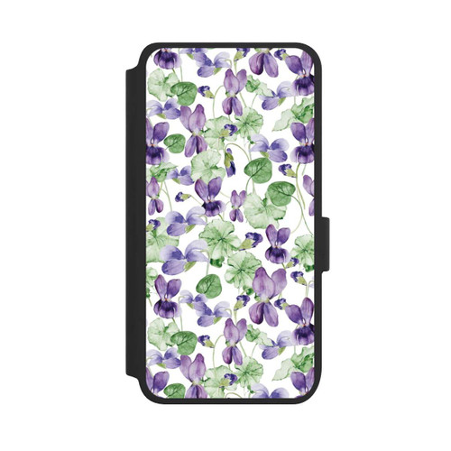 Samsung Galaxy S25 NIVOflip Purple Wildflowers Pattern Watercolor