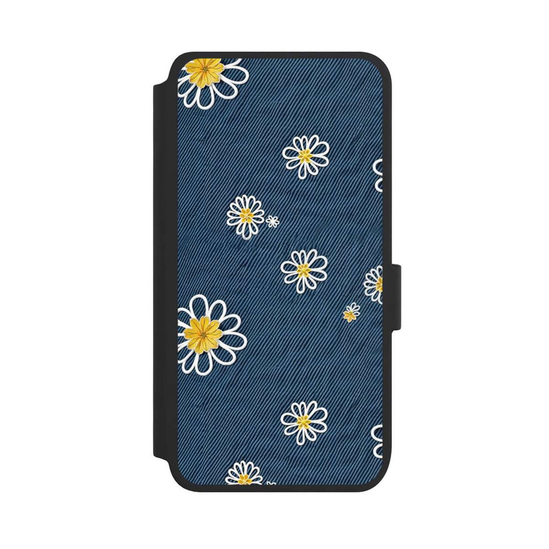 Galaxy S25 NIVOflip Jeans Flowers Pattern with AI