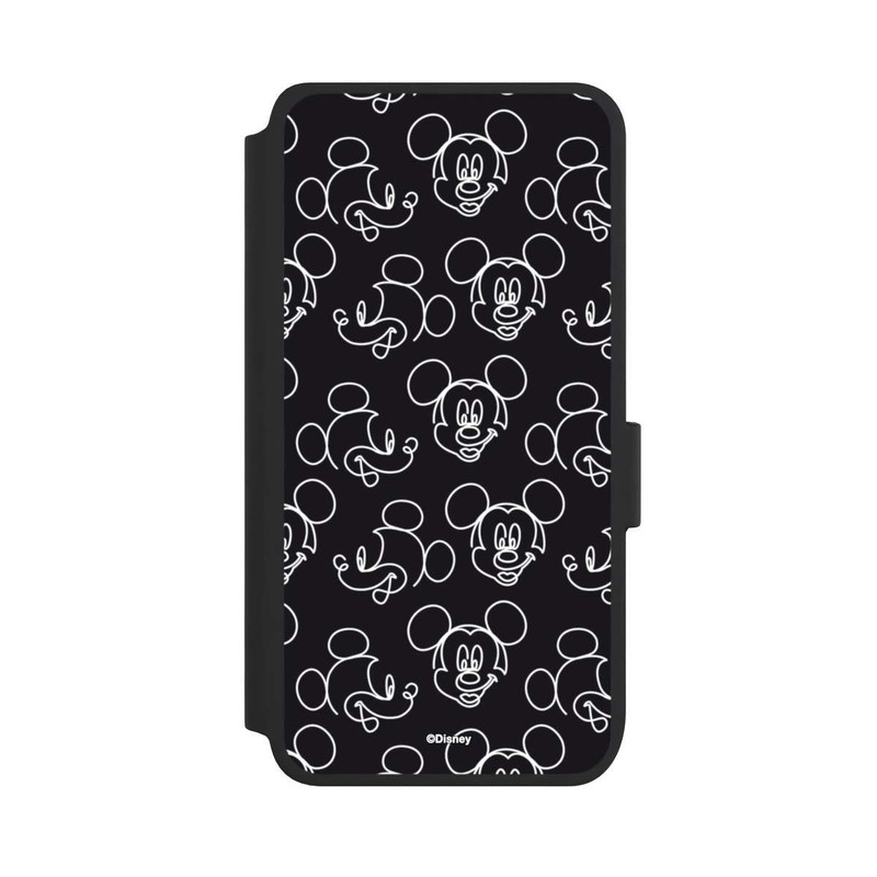 Galaxy S25 NIVOflip Disney Mickey Faces Black Line Art Pattern