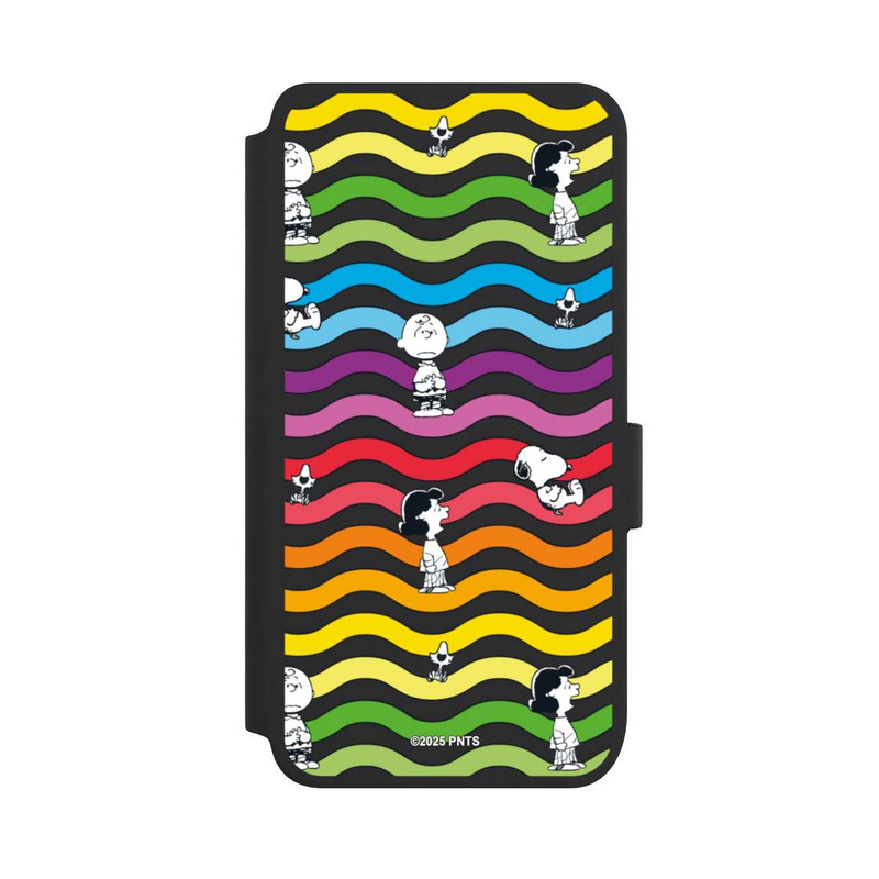 Galaxy S25 NIVOflip Snoopy Pattern Rainbow Transparent