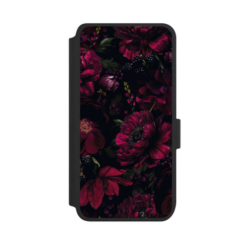 Samsung Galaxy S25 NIVOflip Dunkle Rote Blumen Liebe