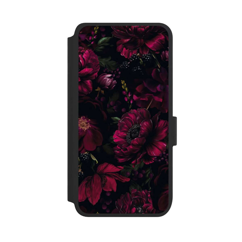 Galaxy S25 NIVOflip Dunkle Rote Blumen Liebe