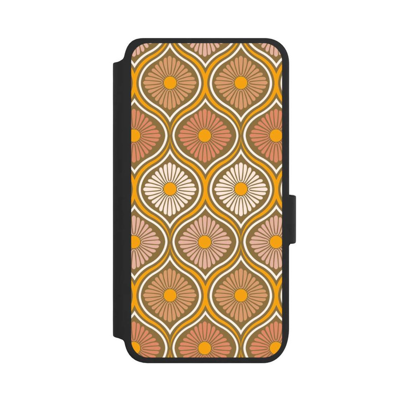 Galaxy S25 NIVOflip Groovy 70s Retro Mid-Century Daisy Flowers