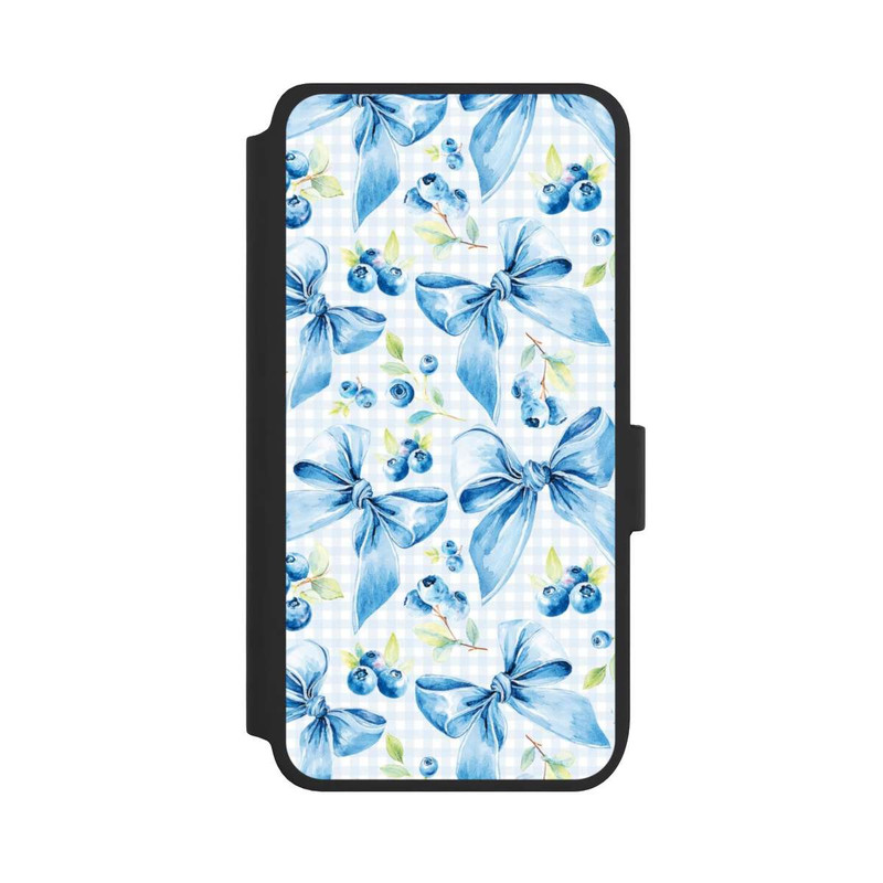 Galaxy S25 NIVOflip Nœuds bleus et myrtilles avec IA