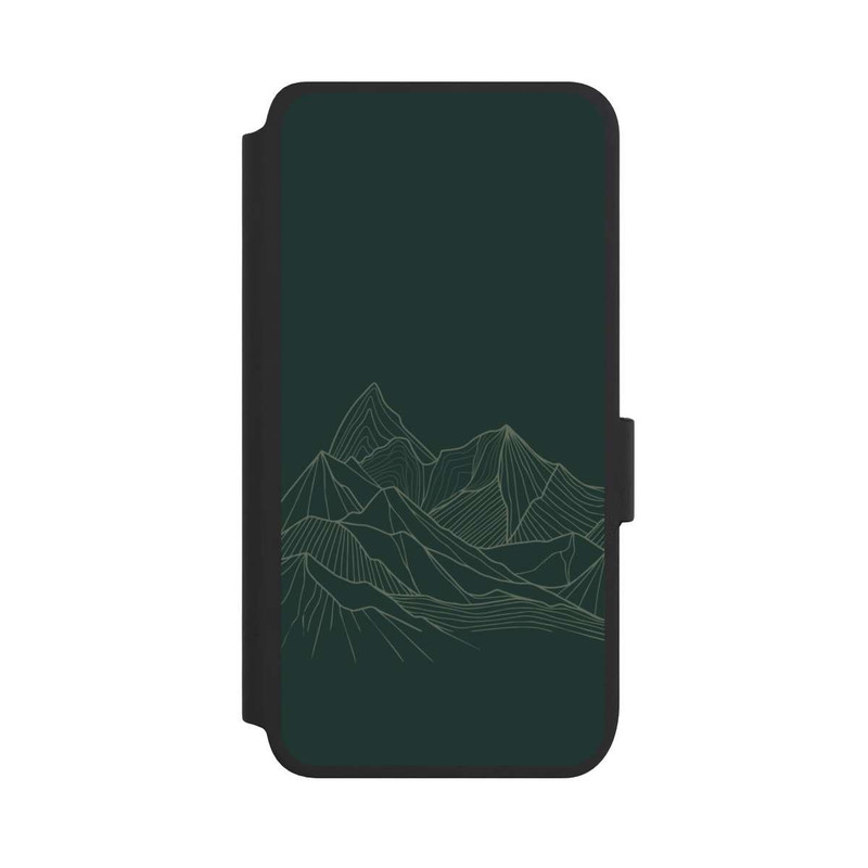 Galaxy S25 NIVOflip Dessin Au Trait De Montagne Vert