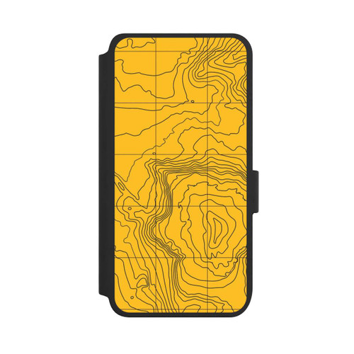 Samsung Galaxy S25 NIVOflip Lignes de montagne jaunes