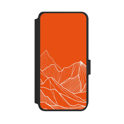 Samsung Galaxy S25 NIVOflip Montain Contour Line Art Orange