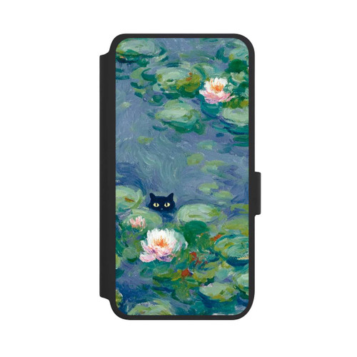 Samsung Galaxy S25 NIVOflip Katze im Teich Monet Gemälde Impressionismus