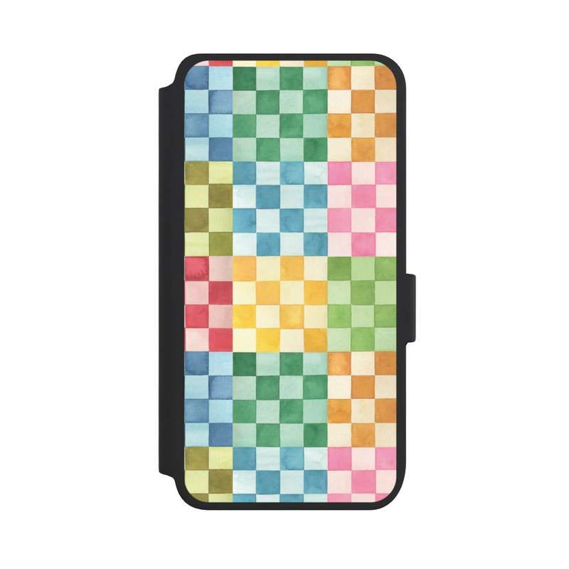 Galaxy S25 NIVOflip Checkerboard Watercolor Chess Geometric Red