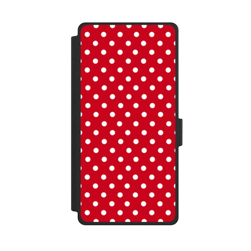 Samsung Galaxy S25 Ultra NIVOflip Polka Dots Dunkelrot und Weiß