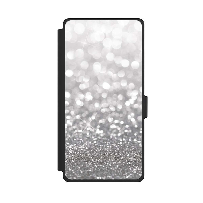 Galaxy S25 Ultra NIVOflip Pluie de Paillettes Argentées Look