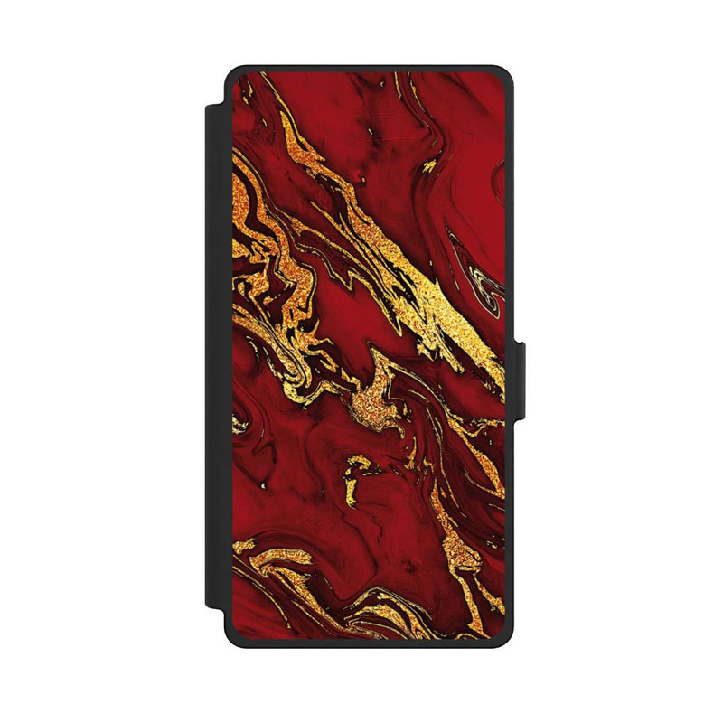 Galaxy S25 Ultra NIVOflip Marbre Rouge Doré