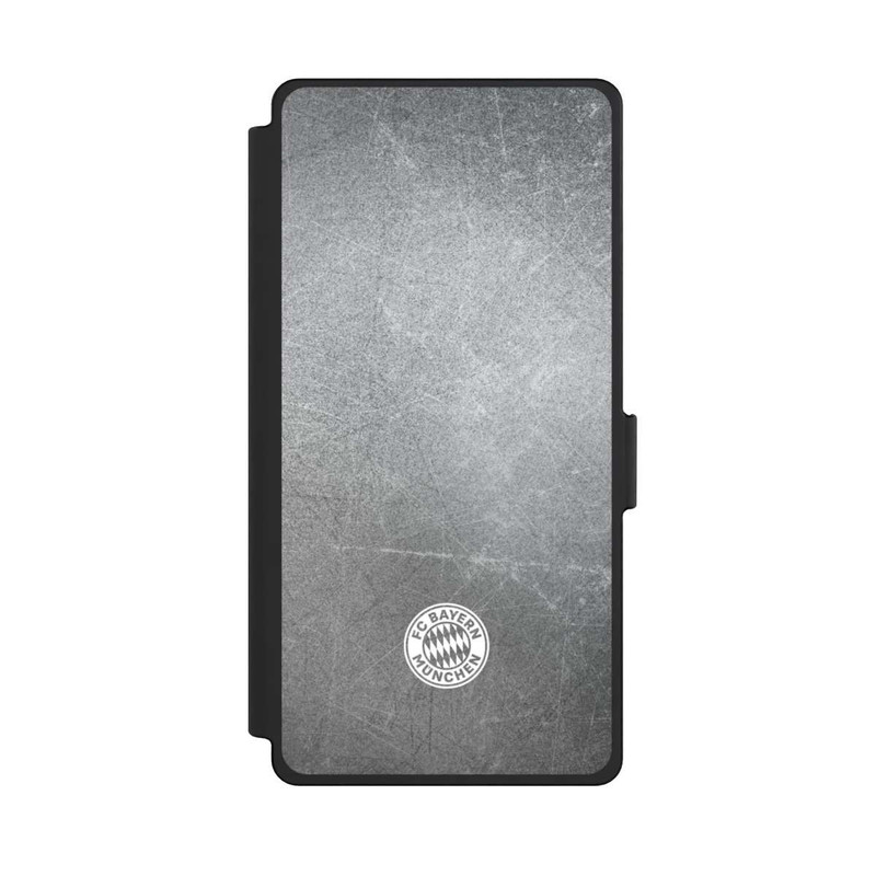 Galaxy S25 Ultra NIVOflip Klassisches FCB Logo Klein - Weiß auf Metalllook