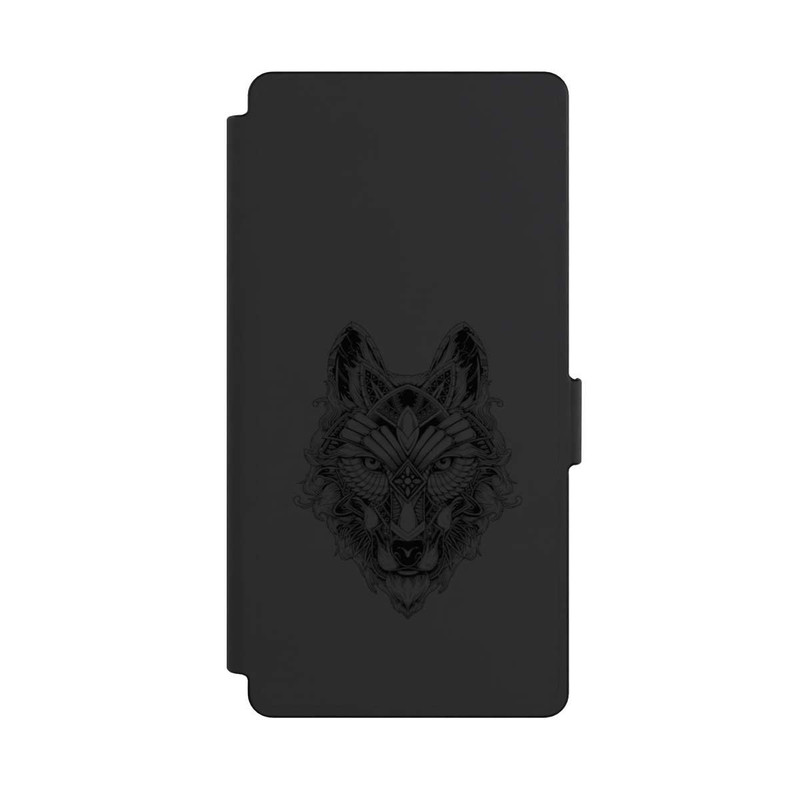 Galaxy S25 Ultra NIVOflip Wolf Mandala ohne Hintergrund