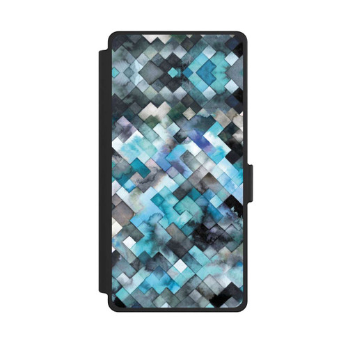 Samsung Galaxy S25 Ultra NIVOflip stimmungsvolles geometrisches Muster blau
