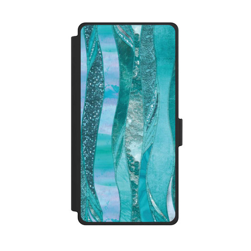 Samsung Galaxy S25 Ultra NIVOflip glamouröser Glitzerlook blau