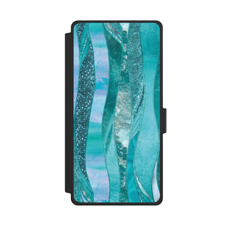 Galaxy S25 Ultra NIVOflip glamouröser Glitzerlook blau