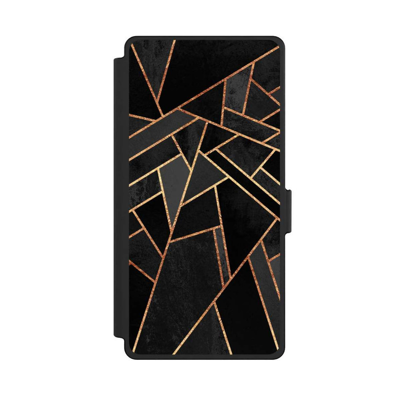 Galaxy S25 Ultra NIVOflip Schwarze Nacht Gold Druck