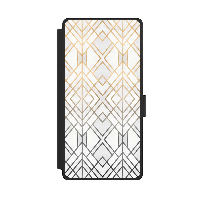 Galaxy S25 Ultra NIVOflip Imprimé Geo Gold doré et gris