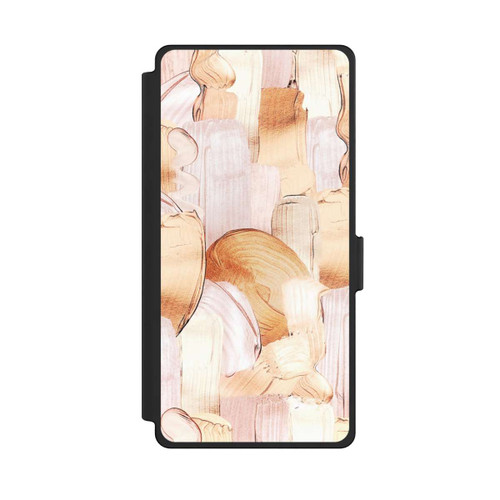 Samsung Galaxy S25 Ultra NIVOflip Weiß/Gold Pinsel Muster
