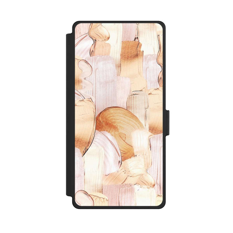 Galaxy S25 Ultra NIVOflip Weiß/Gold Pinsel Muster