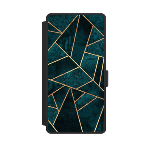 Samsung Galaxy S25 Ultra NIVOflip Tief Blaugrün Stein Gold Druck