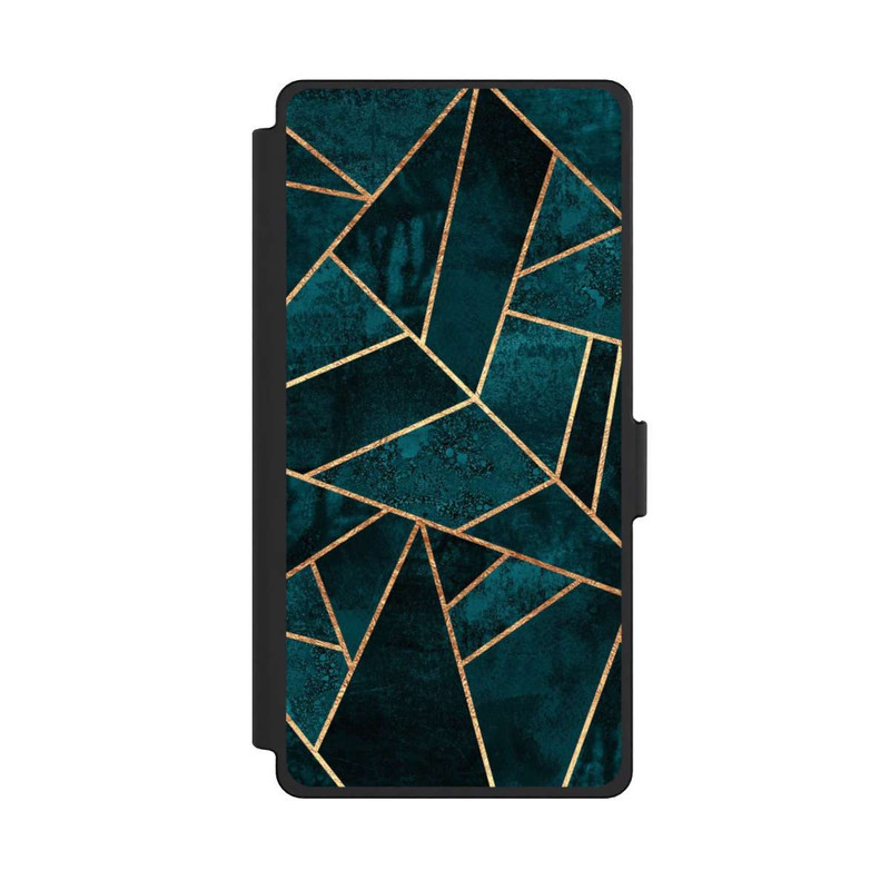 Galaxy S25 Ultra NIVOflip Tief Blaugrün Stein Gold Druck