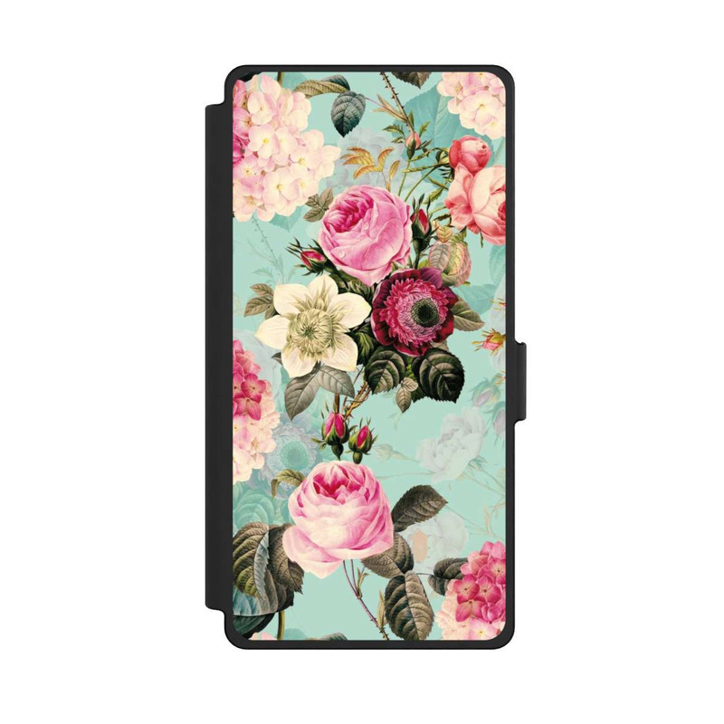 Galaxy S25 Ultra NIVOflip Roses en papier peint turquoise