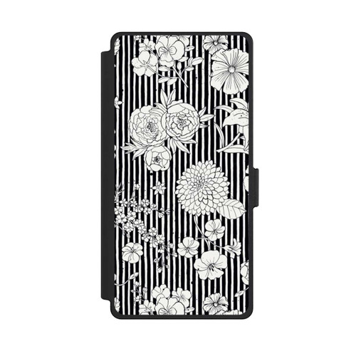Samsung Galaxy S25 Ultra NIVOflip Fleurs et rayures noir et blanc