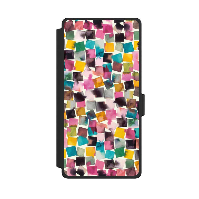 Galaxy S25 Ultra NIVOflip Aquarell geometrische Plaids rosa