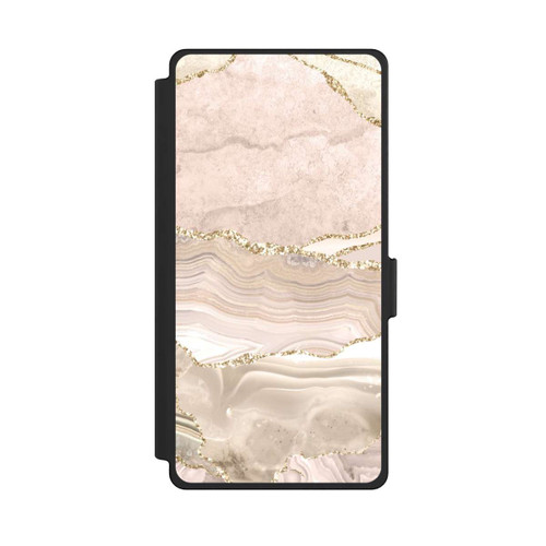 Samsung Galaxy S25 Ultra NIVOflip Marmor rosa-goldene Streifen