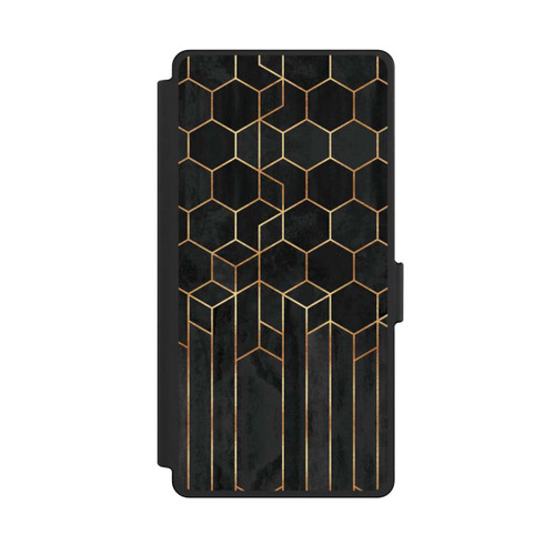 Samsung Galaxy S25 Ultra NIVOflip Hexagones noirs