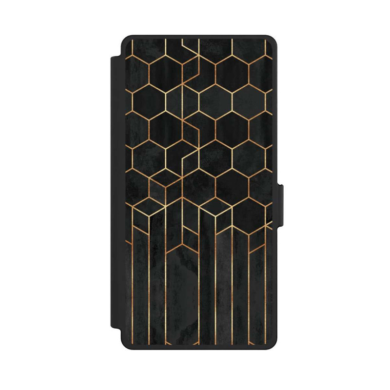 Galaxy S25 Ultra NIVOflip Hexagones noirs