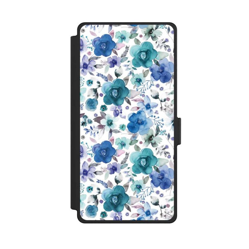 Galaxy S25 Ultra NIVOflip Bouquets de fleurs d'hiver bleu